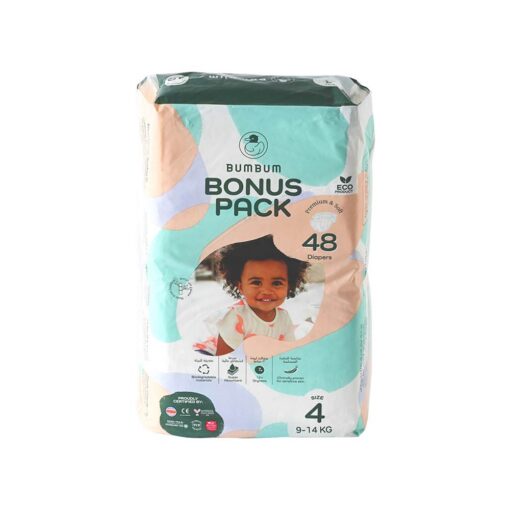 BumBum-Bonus-Pack-Size4-48-Organic-Diapers BumBum Bonus Pack Size 4 (9-14kg) - 48 Organic Diapers