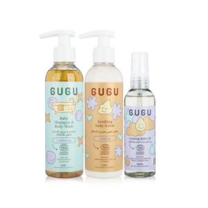 Gugu Baby Bath Green Essential Bundle - 3 Pcs
