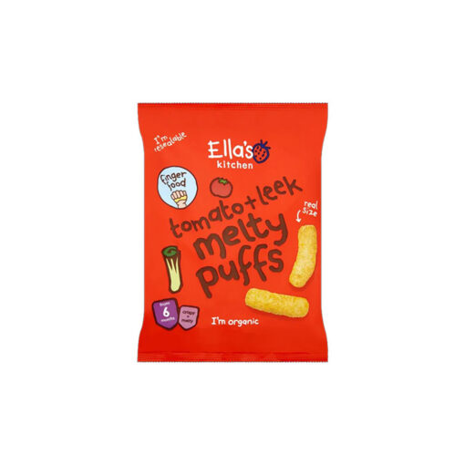 melty-1 Ella's Kitchen Organic Melty Puffs Snacks (6m+) 20g - Tomato and Leek