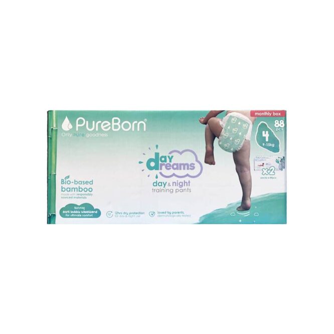 Pureborn Day & Night Training Pants Size 4 (9-15kg) - 88 Pants Monthly Box