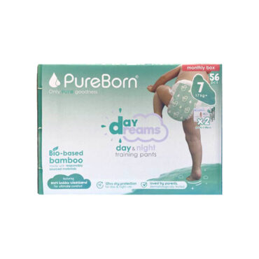 Pureborn Day & Night Training Pants Size 7 (17+kg) - 56 Pants Monthly Box