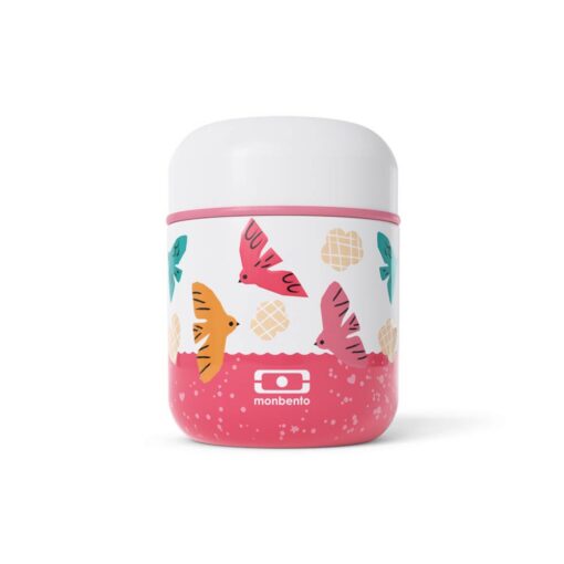 Monbento-Capsule-Lunch-Box-Pink Monbento Kids Capsule Insulated Lunch Box 280ml - Pink Birds