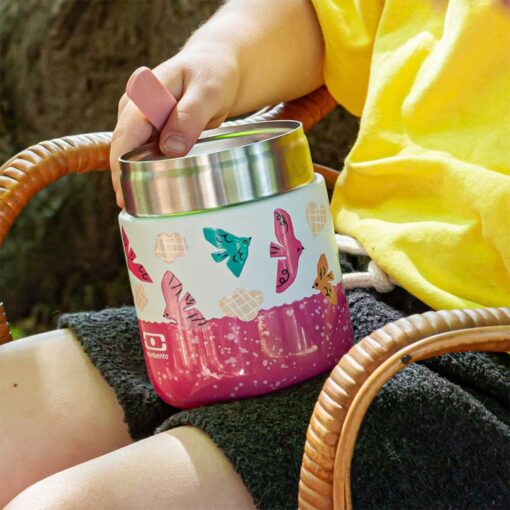 Monbento-Capsule-Lunch-Box-Pink07 Monbento Kids Capsule Insulated Lunch Box 280ml - Pink Birds
