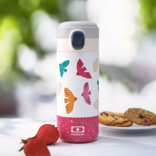 Monbento-Kids-Insulated-Bottle-360ml-Pink04 Monbento Kids Insulated Bottle 360ml - Pink Birds