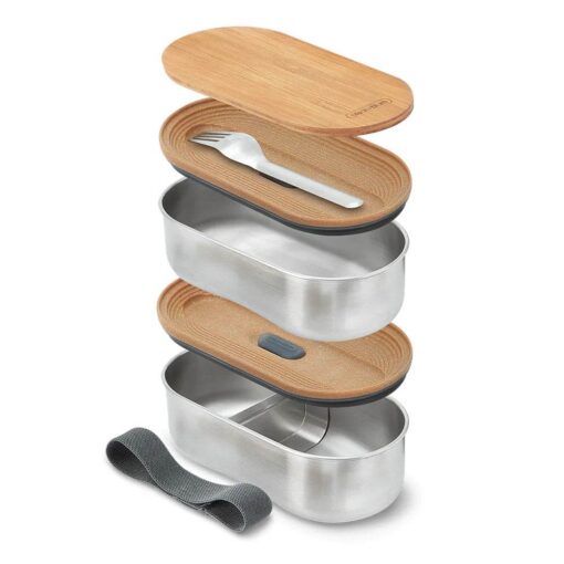 BlackBlum-StainlessSteel-Bento-Box-1Liter-AlmondGray03 Black+Blum Stainless Steel Bento Box - Almond Gray