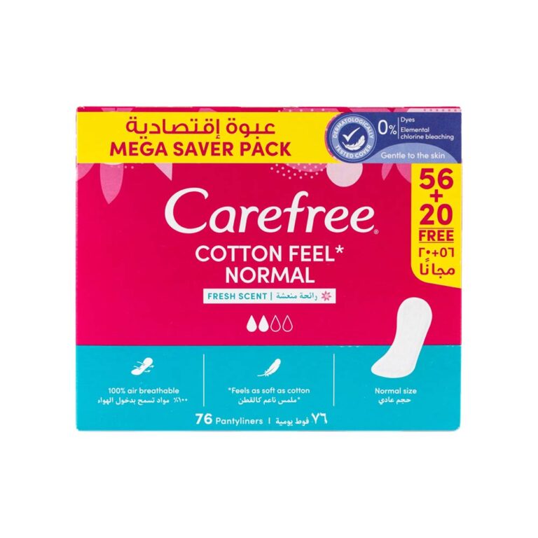 Carefree Cotton Feel Normal Fresh Scent – 76 Pantyliners (56+20 Free) Special Offer