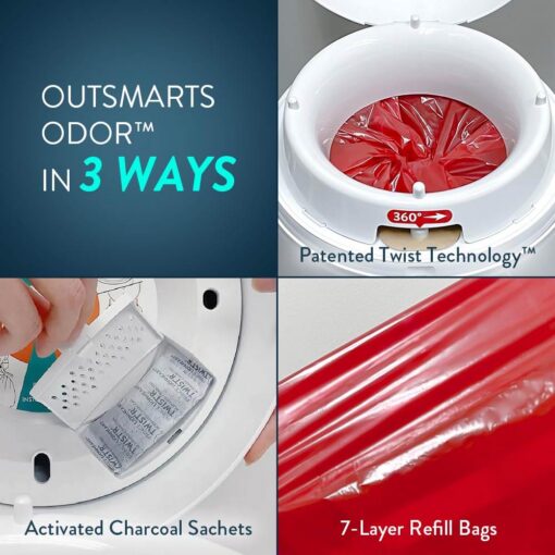 Prince Lionheart Nappy Disposal System Twist'r Outsmarts Odours Prince Lionheart Nappy Disposal System Twist'r Outsmarts Odours
