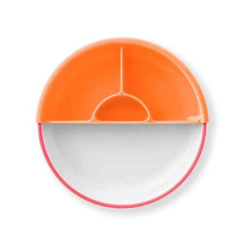 Omie Easy Scoop Kids Plate with Divider (6m+) - Pink