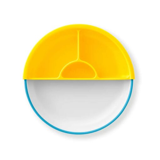Omie-Easy-Scoop-Kids-Plate-with-Divider-Blue Omie Easy Scoop Kids Plate with Divider - Blue