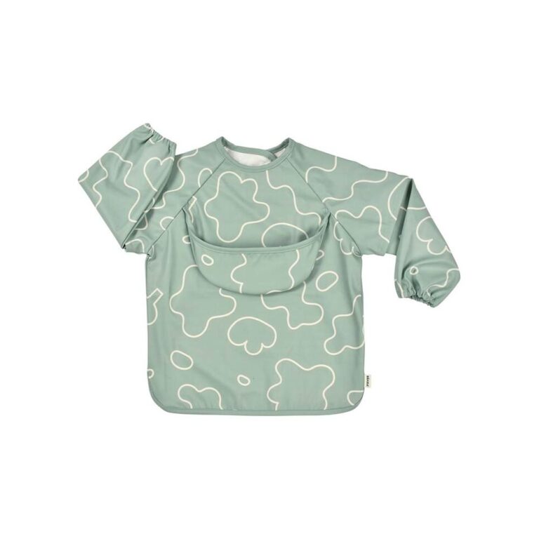 Beaba 2-in-1 Bib with Removable Sleeves (4m+) - Sage Green