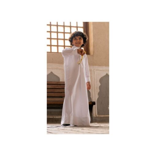 Kids-Dishdasha-White Naseej Kids Dishdasha - White