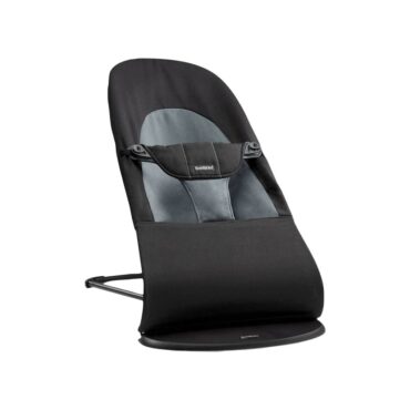 BabyBjorn Bouncer Balance Soft, Woven (0-24m) - Black/Dark Gray