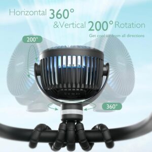 Momcozy Portable Stroller Fan - Black