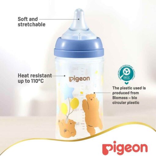 Pigeon-SofTouch-Anti-Colic-Plastic-Nursing-Bottle-240ml-3m-Bear05 Pigeon SofTouch Anti-Colic Plastic Nursing Bottle 240ml (3m+) - Bear