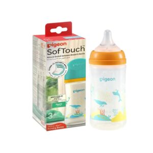 Pigeon SofTouch Anti-Colic Plastic Nursing Bottle 240ml (3m+) - Whale