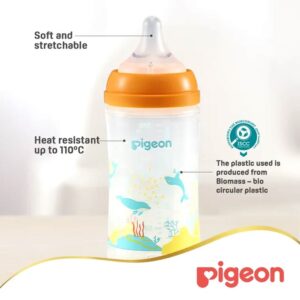 Pigeon SofTouch Anti-Colic Plastic Nursing Bottle 240ml (3m+) - Whale