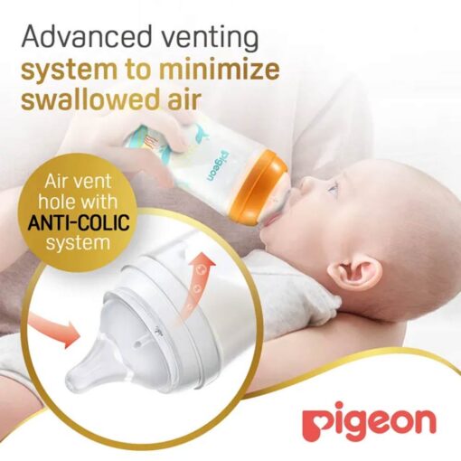 Pigeon-SofTouch-Anti-Colic-Plastic-Nursing-Bottle-240ml-3m-Whale05 Pigeon SofTouch Anti-Colic Plastic Nursing Bottle 240ml (3m+) - Whale