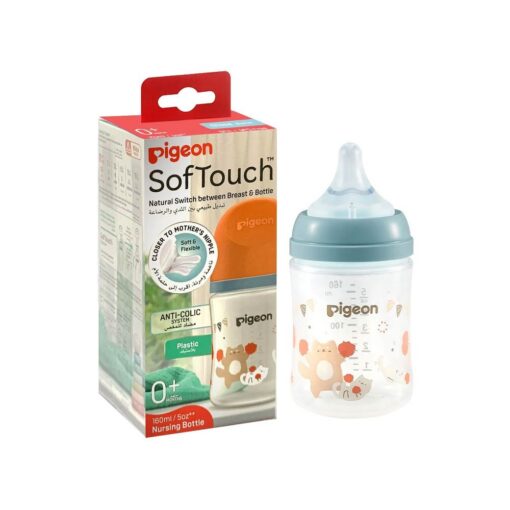 Pigeon SofTouch Anti-Colic Plastic Nursing Bottle 160ml (0m+) - Cat Pigeon SofTouch Anti-Colic Plastic Nursing Bottle 160ml (0m+) - Cat