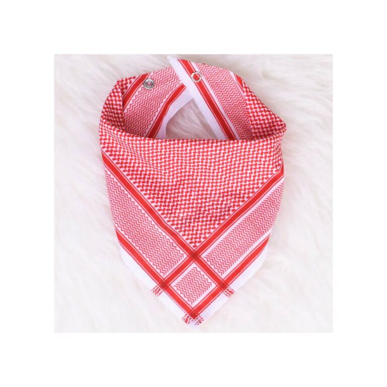 Al Jazeera Shemagh Pattern Bib For Boys - Red - Free Size