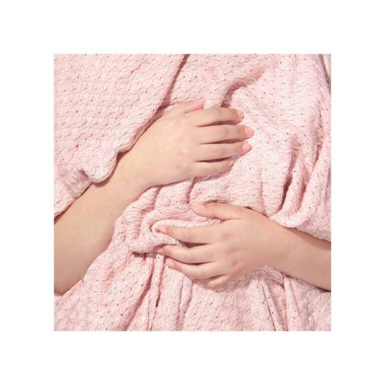 Alma Bamboo Knitted Throw Blanket - Blush