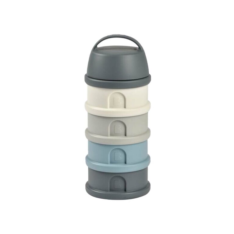 Beaba 4 Compartments Formula Container - Mineral Gray/Blue