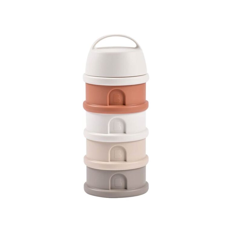 Beaba 4 Compartments Formula Container - Cotton/Terracotta