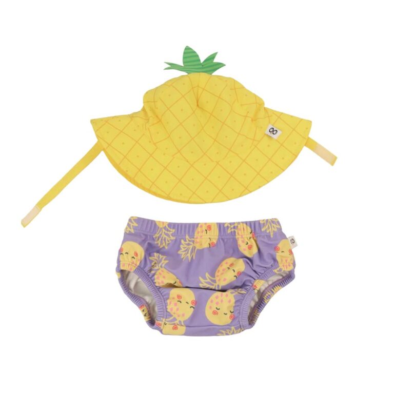 Zoocchini Baby Swim Diaper & Sun Hat Set - Pineapple