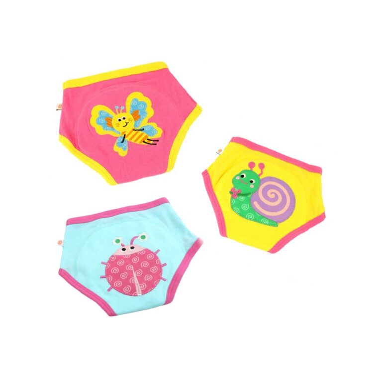 Zoocchini Organic Potty Training Pants Set of 3 (Girls) - Garden Creatures
