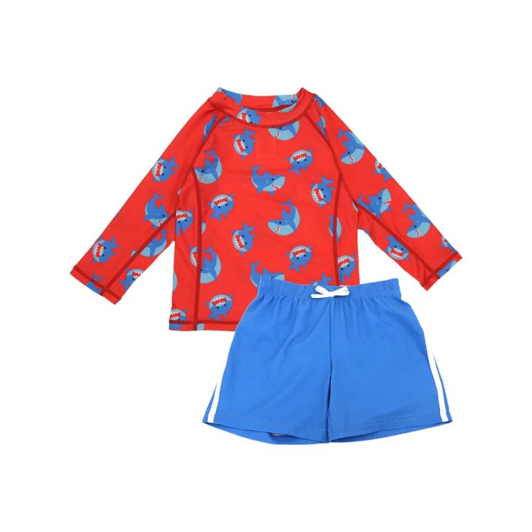 Zoocchini Swim Top & Short Set (Boys) - Blue Shark