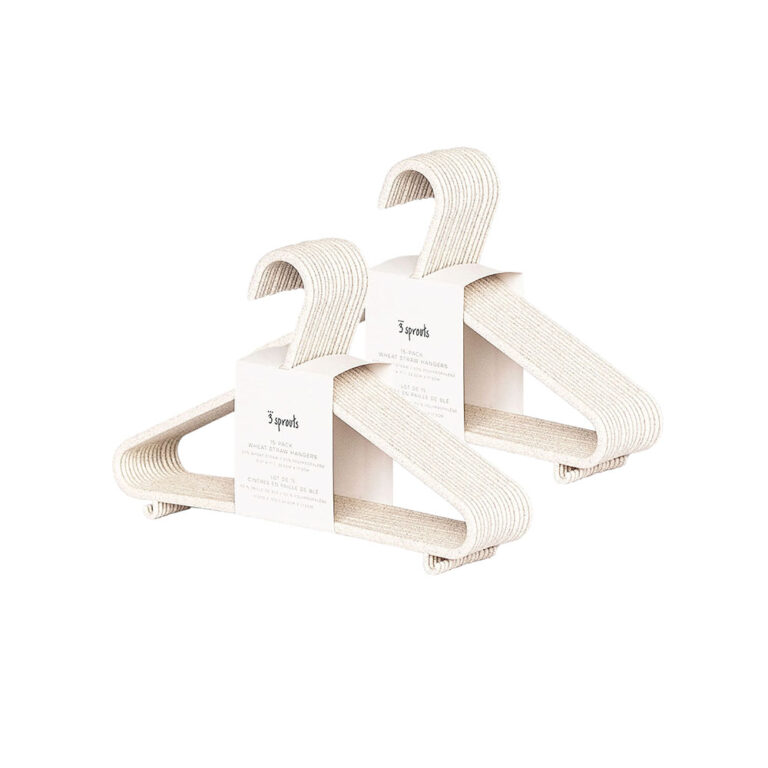3 Sprouts Wheat Straw Hangers Set - 30 Pcs Cream