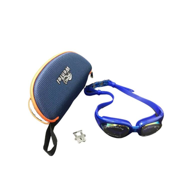 Wenfei UV Shield & Anti-Fog Swimming Goggle with Case - Blue