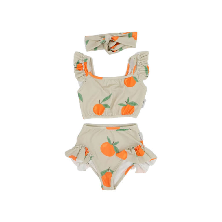 Baby Wawa 2 Piece Swimwear with Hair Band for Girls - Orange