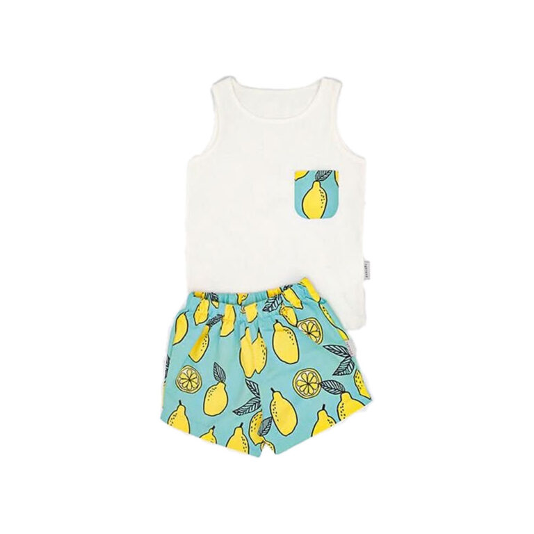Baby Wawa Baby Positano - Lemon Green Shorts & White Inner