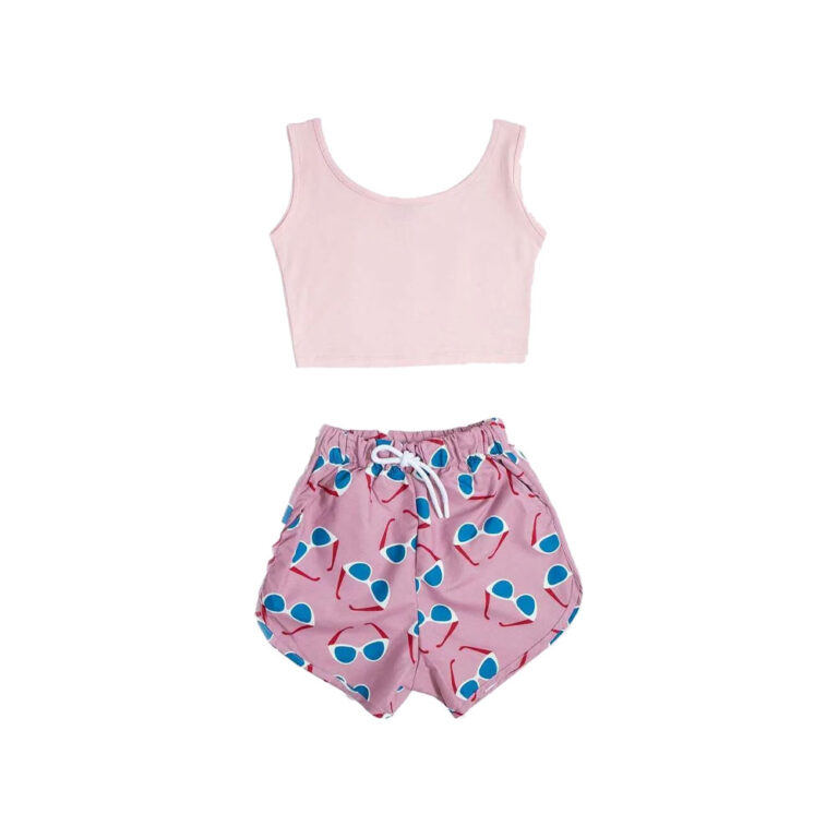 Baby Wawa Shorts & Shirt Swimwear for Girls - Sun Glasses