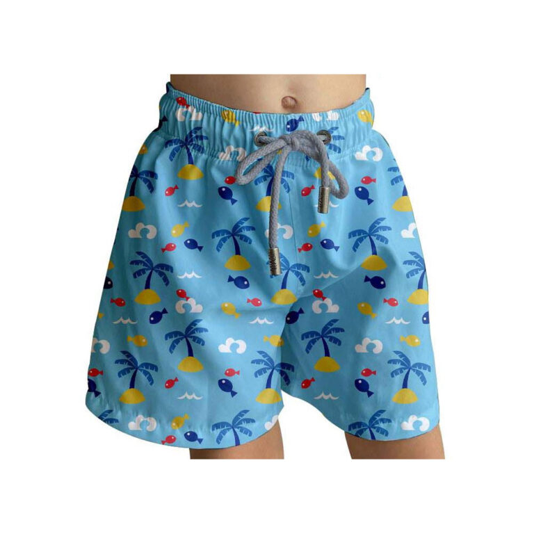 Baby Wawa Swim Shorts - Blue Palms