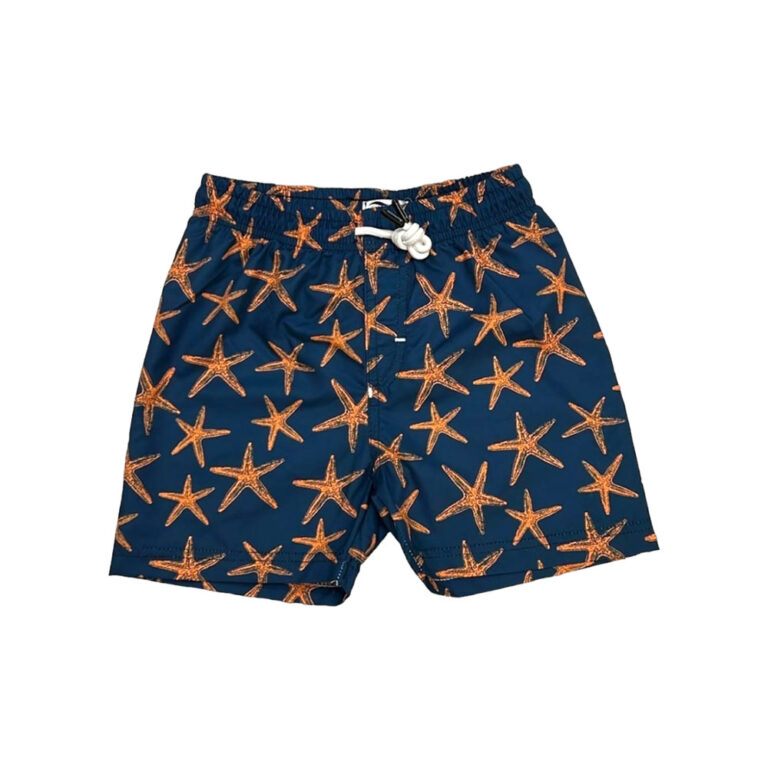 Baby Wawa Swim Shorts - Dark Blue Starfish