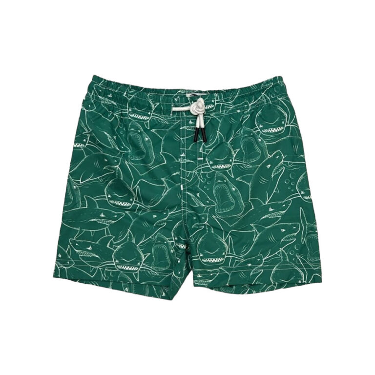 Baby Wawa Swim Shorts - Green Sharks