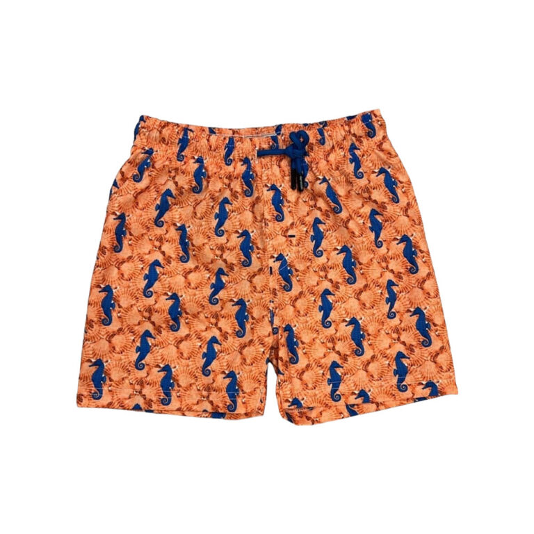 Baby Wawa Swim Shorts - Orange SeaHorse