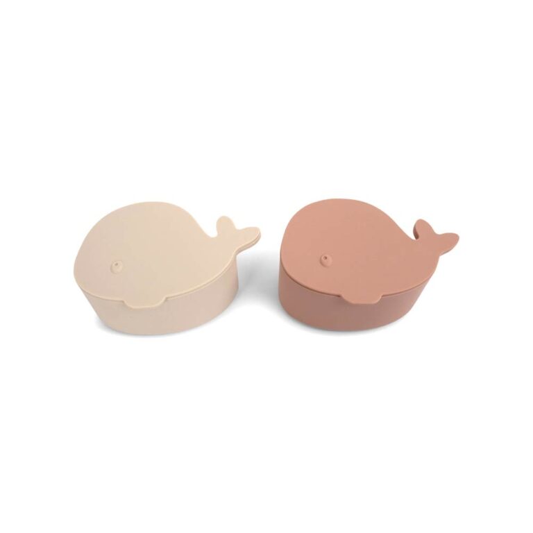 Filibabba Silicone Mini Snack Boxes Whale - Blush 2 Pcs