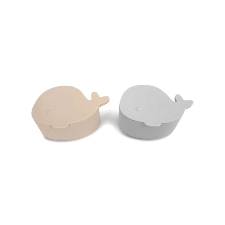 Filibabba Silicone Mini Snack Boxes Whale - Pearl Blue 2 Pcs