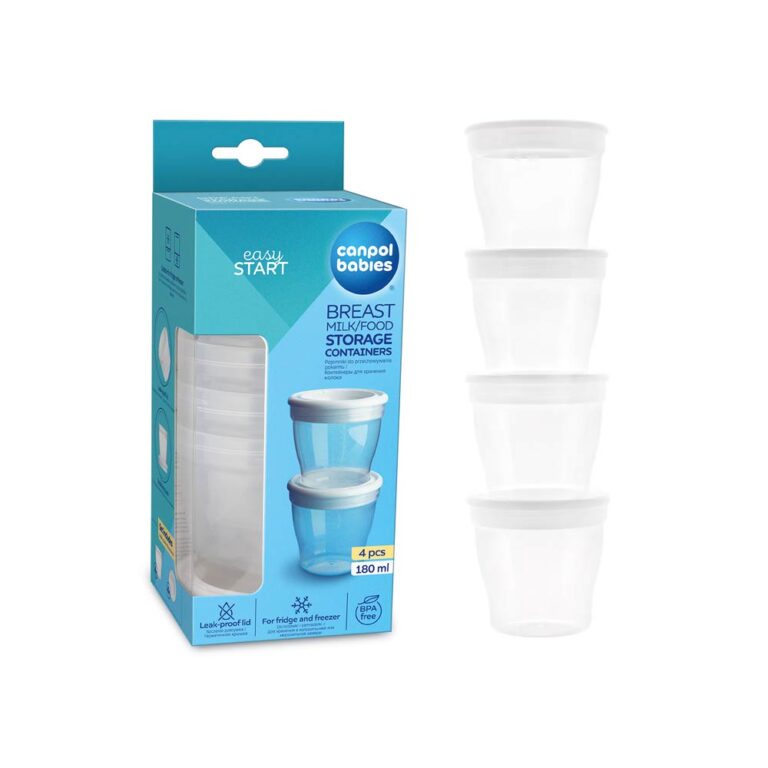 Canpol Babies Breast Milk Food Storage Containers 180ml 4 Pcs