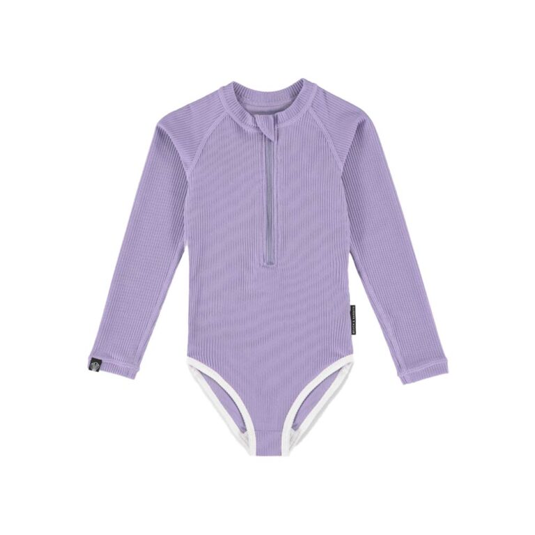 Beach & Bandits Kids Ribbed Swimsuit - Lavender