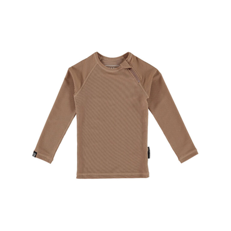 Beach & Bandits Ribbed Swim Tee (Long Sleeve) - Chocolate