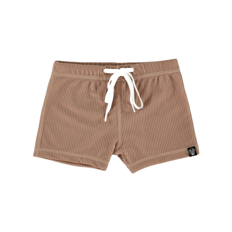 Beach & Bandits Kids Ribbed Swim Shorts - Chocolate