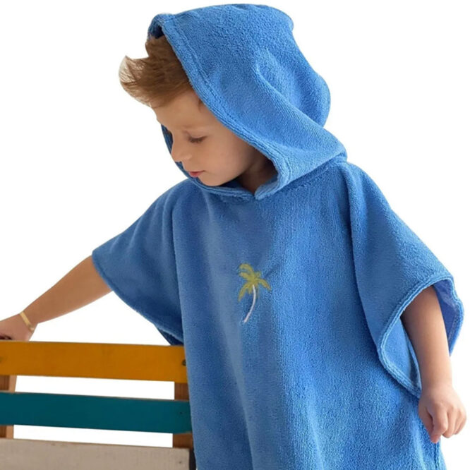 Baby Wawa Beach Kids Poncho - Blue - Image 2