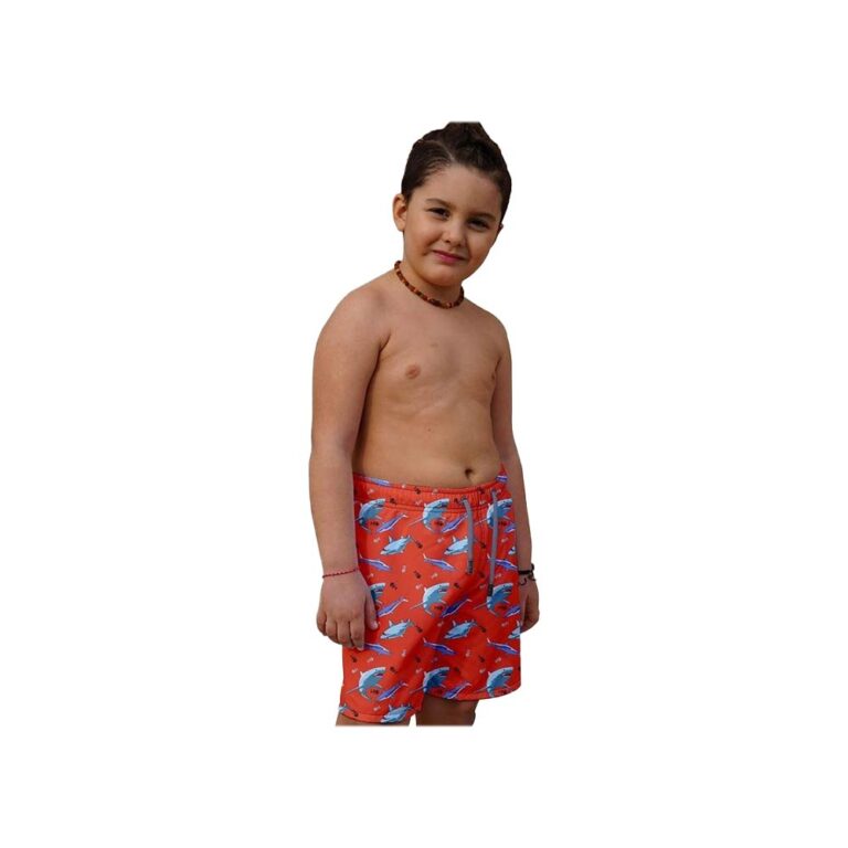 Baby Wawa Swim Shorts - Orange Shark