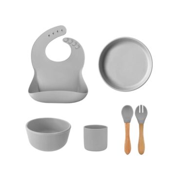 Minikoioi BLW Set III (Feeding Set) - Powder Gray
