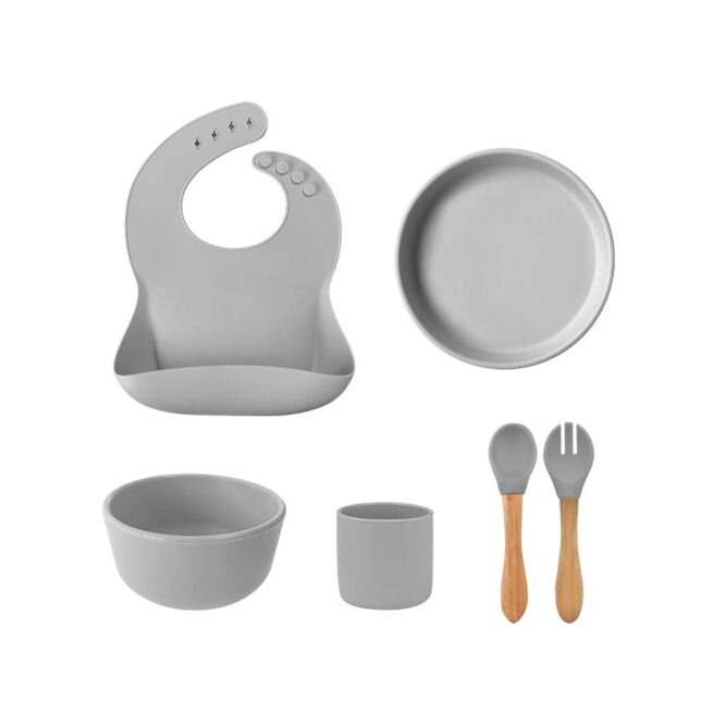Minikoioi BLW Set III (Feeding Set) - Powder Gray