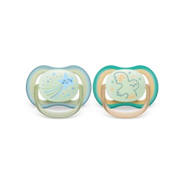 Philips Avent Ultra Air Nighttime Pacifiers (0-6m) Mix, Stars & Bird - 2 Pcs