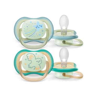 Philips Avent Ultra Air Nighttime Pacifiers (0-6m) Mix, Stars & Bird - 2 Pcs